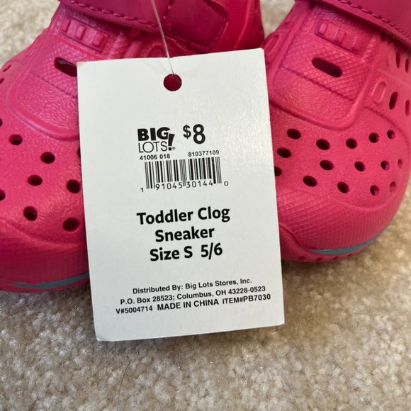 Pink Toddler Clog Sneaker - Size S 5/6 - NWT - Picture 5 of 7